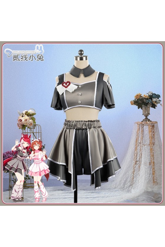 2XXT Cosplay Uma Musume Pretty Derby Meni Shuki Rush-sshu 4th Anniversary Live Grey Outfit Cosplay Costume